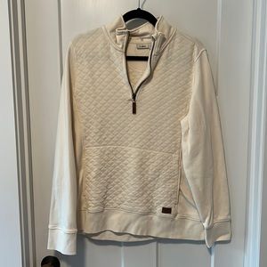 L.L.Bean Cream Quilted Half-Zip